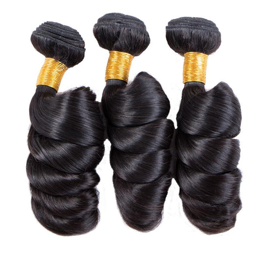 10a grade brazilian hair loose wave bundles with closures human hair