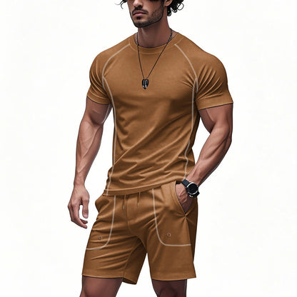 Minimalism Short Sleeve Shorts Suit