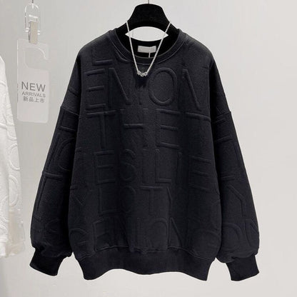 Trendy Round-neck Non-hoodie Thin Loose Long Sleeve Top