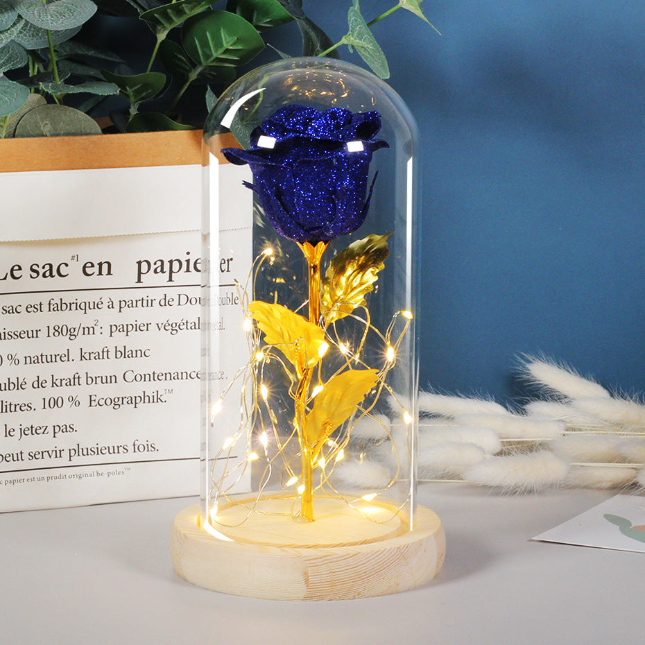 Rose Flowers LED Light In Glass