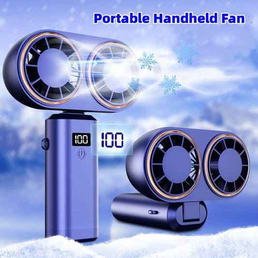 USB Handheld Mini Fan Foldable Portable Neck Hanging Fans 5 Speed USB