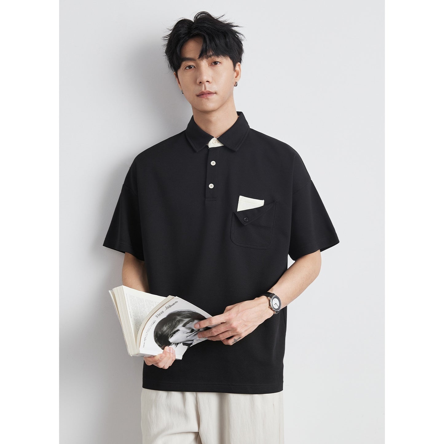 New T-shirt Men's Elbow-sleeved