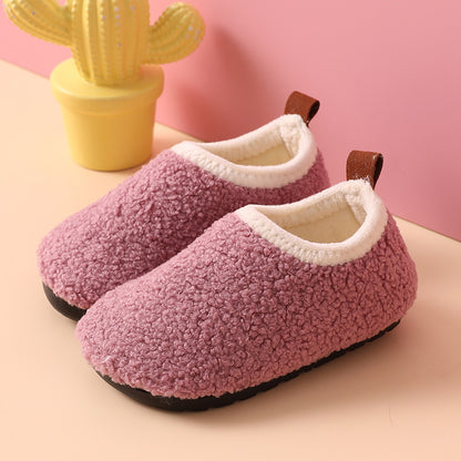 Fleece-lined Children's New Cotton Flexible Slippers