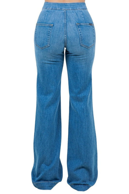Harley Wide Leg Med Blue- Inseam 32
