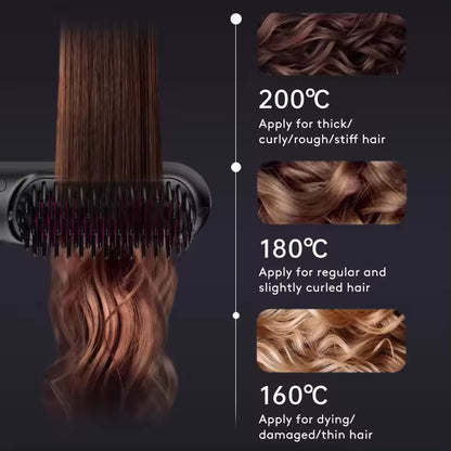 2 In 1 Straight Hair Comb Wireless Hair Straightener Brush Hair Fast