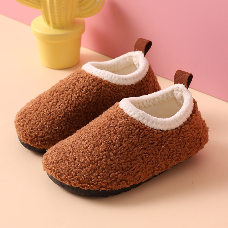 Fleece-lined Children's New Cotton Flexible Slippers