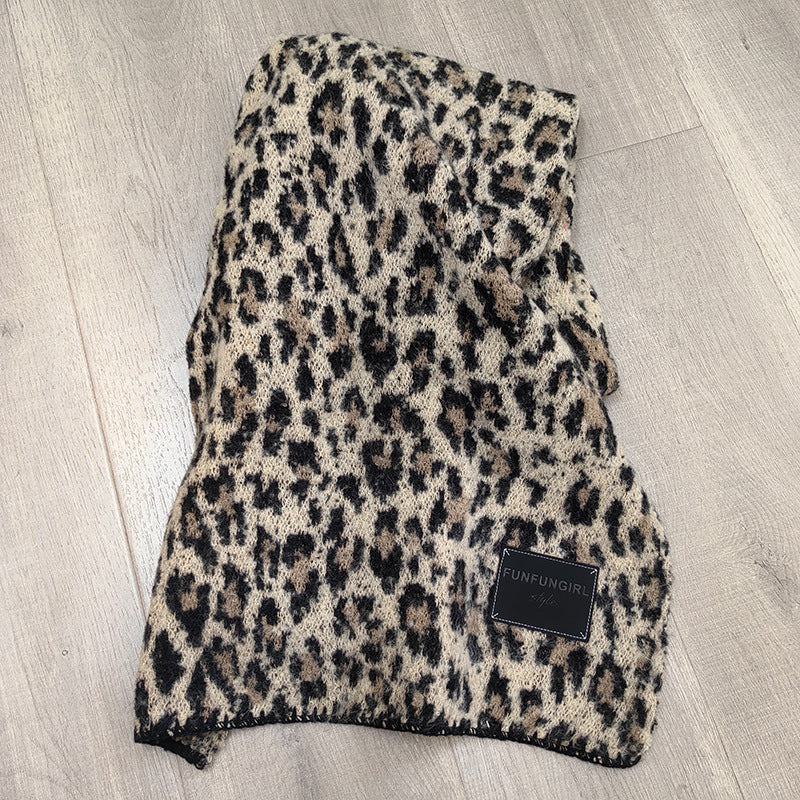 Warm Leopard Print Scarf