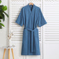 Cotton Single-layer Yarn Bathrobe Spring Summer Cropped Sleeves Mid-length Bathrobe