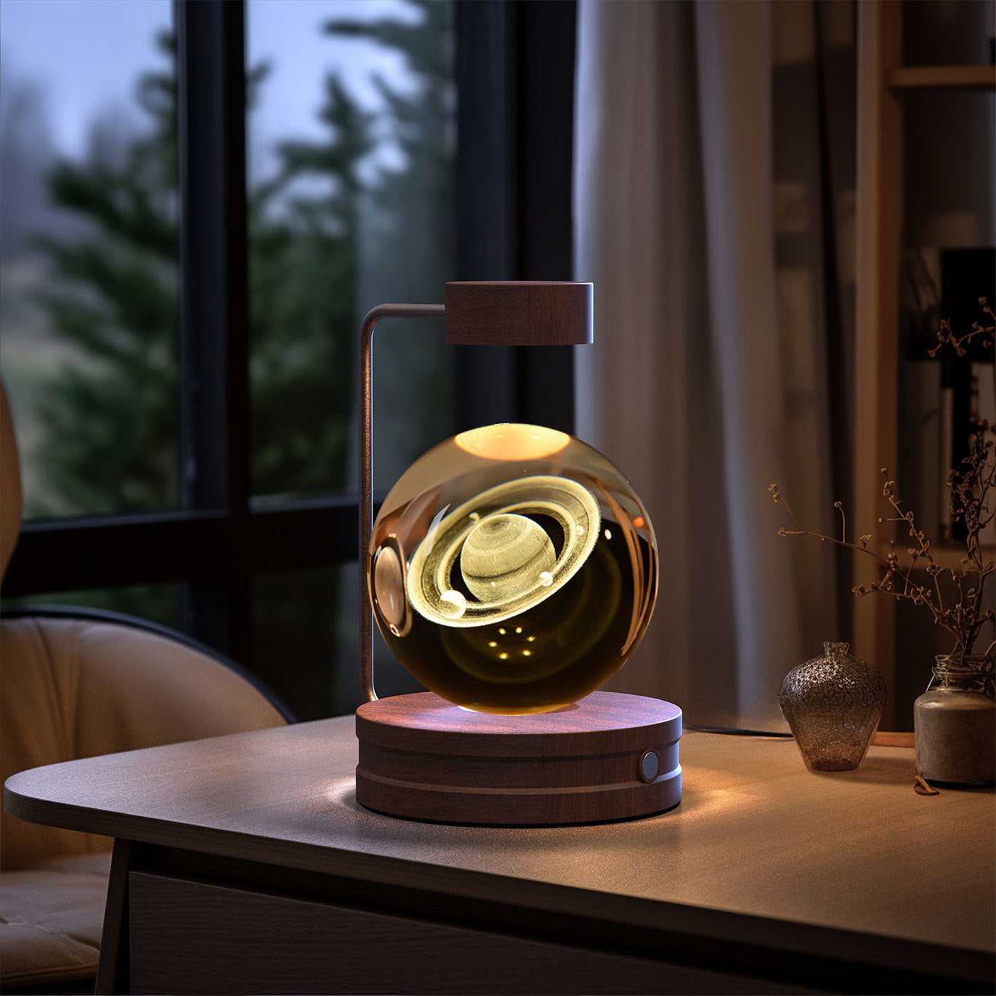 Crystal Ball Cosmic Indoor Night Light USB Power  Bedside Light