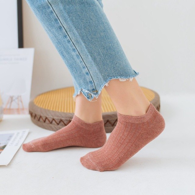 10 Colors Women's Sock Colorful Art Cute Short
