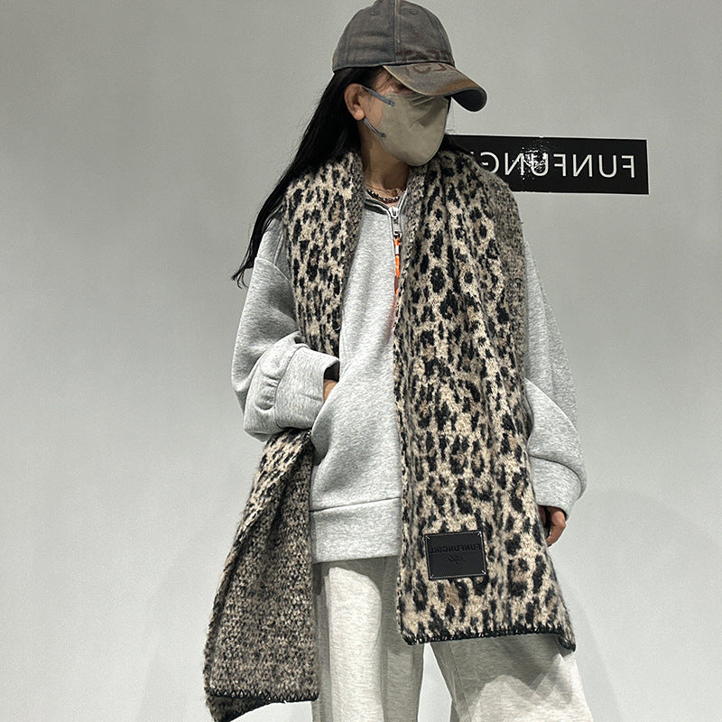 Warm Leopard Print Scarf
