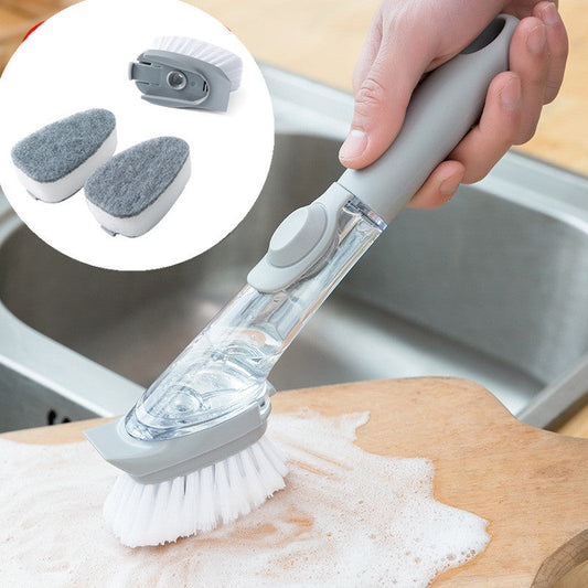 2 In1 Long Handle Cleaning Brush With Removable Brush Head Ktichen