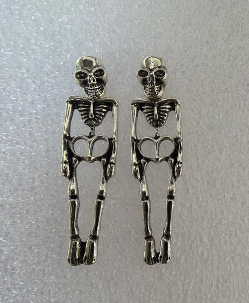 Halloween Earrings Skull Simulation Human Skeleton Detachable Stud