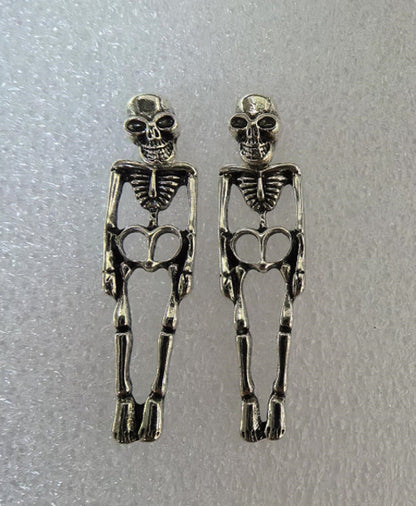 Halloween Earrings Skull Simulation Human Skeleton Detachable Stud