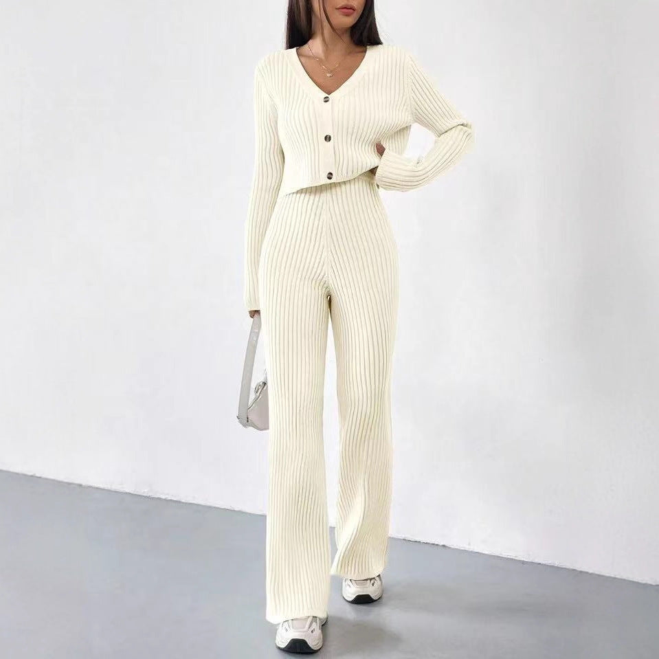 Knitted Two-piece Women's V-neck
