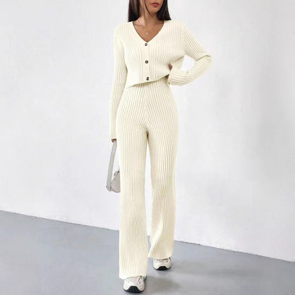 Knitted Two-piece Women's V-neck