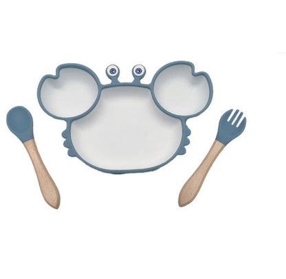Silicone Baby Dishes for Children's Tableware Plate Non-slip Baby