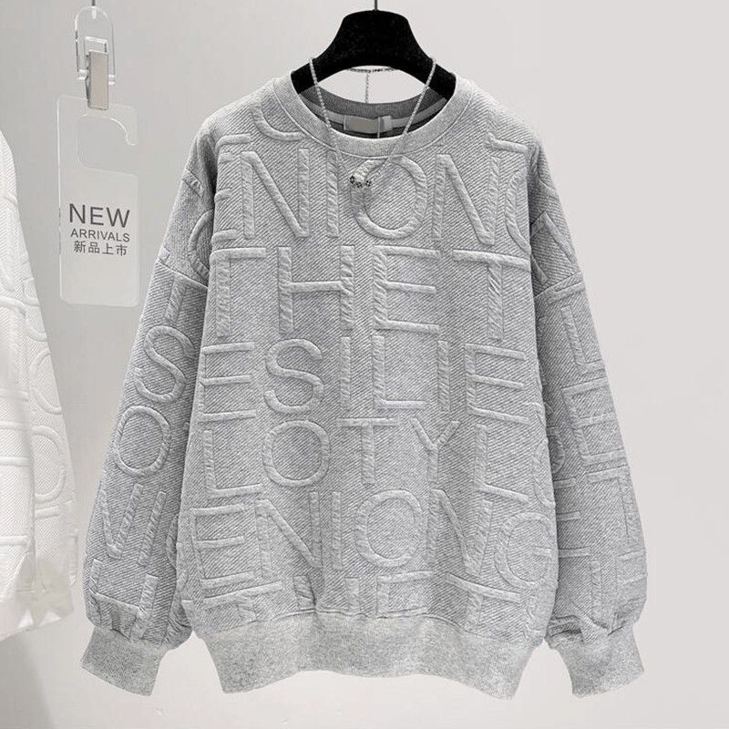 Trendy Round-neck Non-hoodie Thin Loose Long Sleeve Top