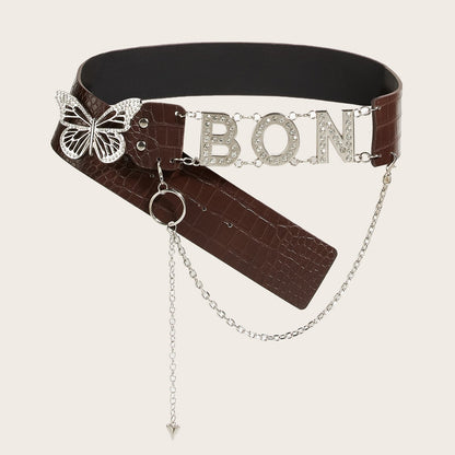 Retro Butterfly Buckle Belt