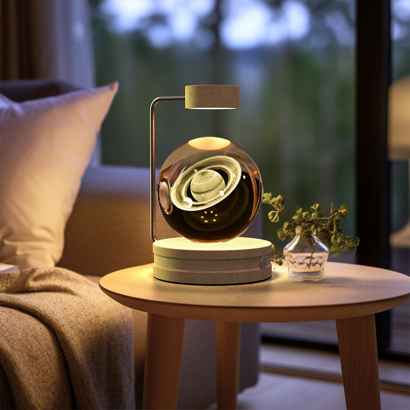 Crystal Ball Cosmic Indoor Night Light USB Power  Bedside Light