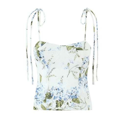 Summer Sweet French Vintage Floral Printed Sexy Slim Fit Slimming