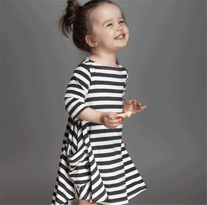 Family Matching Mother And Daughter Striped Dresses