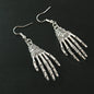 Halloween Vintage Carved Skull Skeleton Hands Earrings