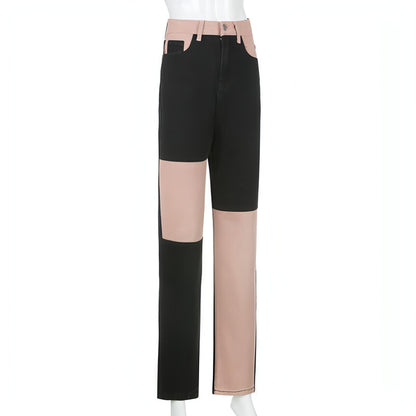 DenimDare™ Stitching High-rise Straight-leg Jeans Women