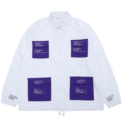 Waterproof And Windproof Men'S High Street Multi-Pocket Shirt