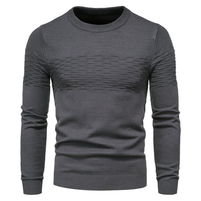 Men's casual slim pullover round neck
