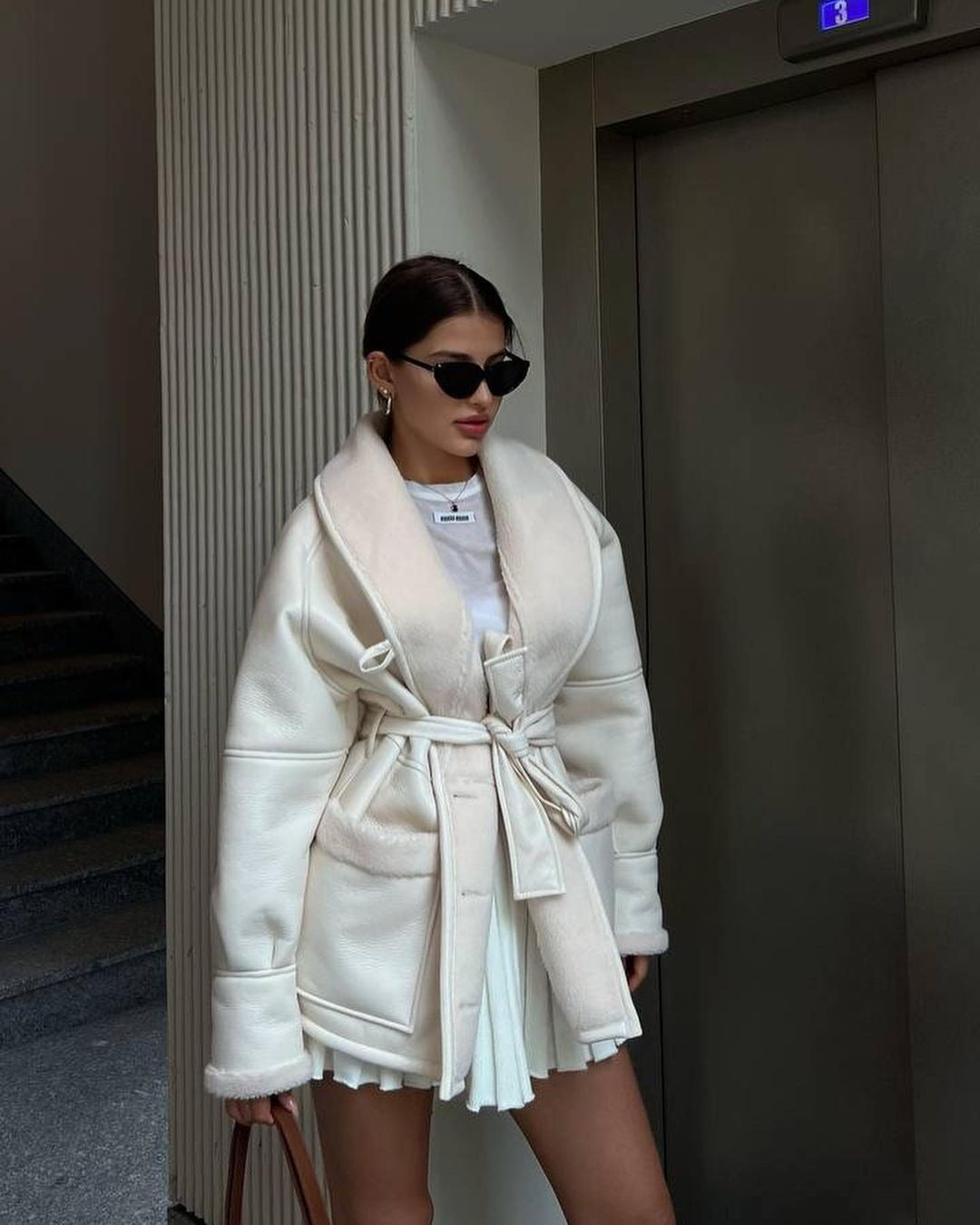 Leather And Fur Coat Women