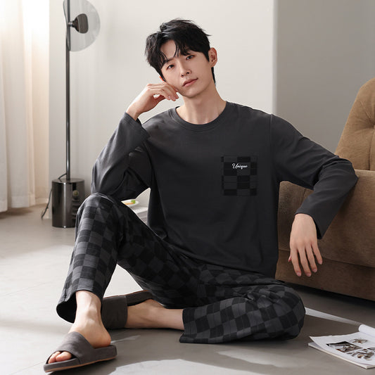 New Cotton Long Sleeve Full Cotton Casual Pajamas