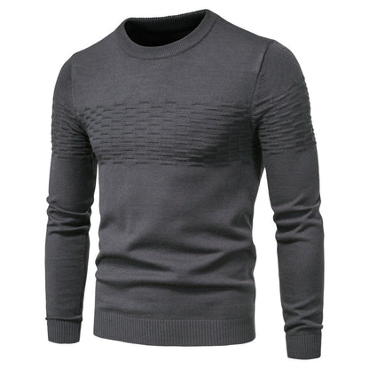Men's casual slim pullover round neck