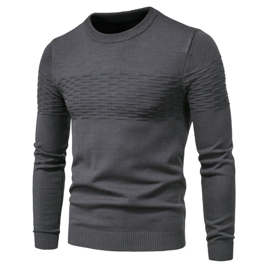 Men's casual slim pullover round neck