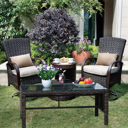 Outdoor Patio Furniture 1 Coffee Table With Clear Tempered Glass