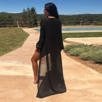 Bikini + long sleeve blouse three-piece swimsuit
