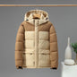 Cotton Jacket Men And Women Short Color Contrast Patchwork