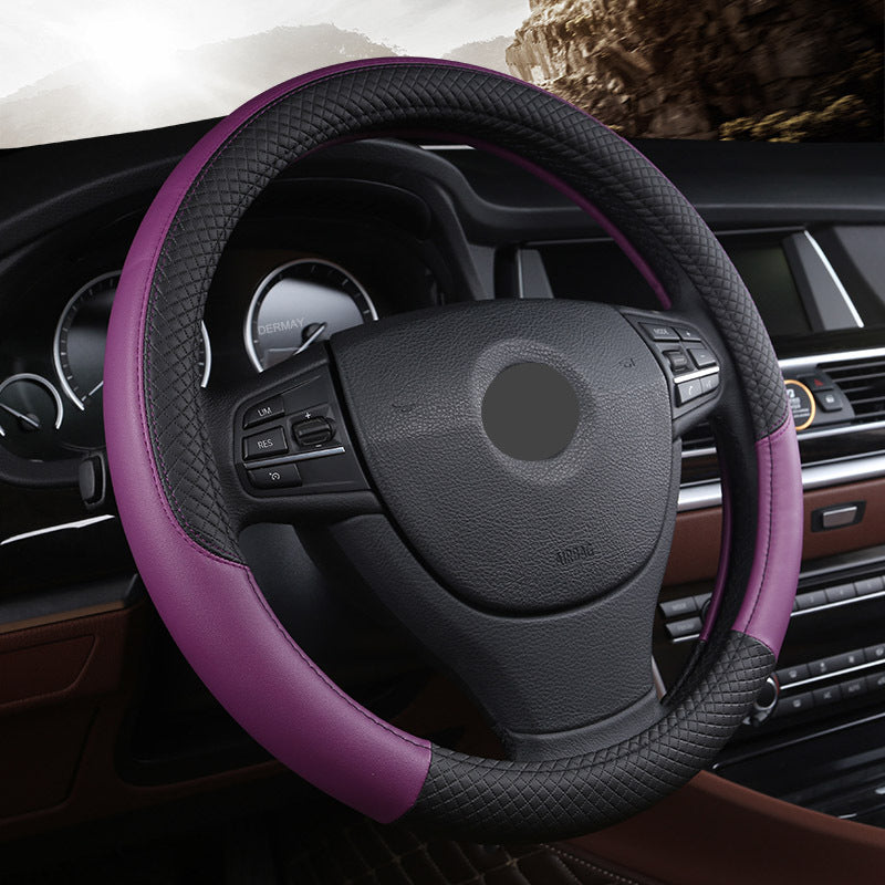 Leather Car Steering Wheel Cover
