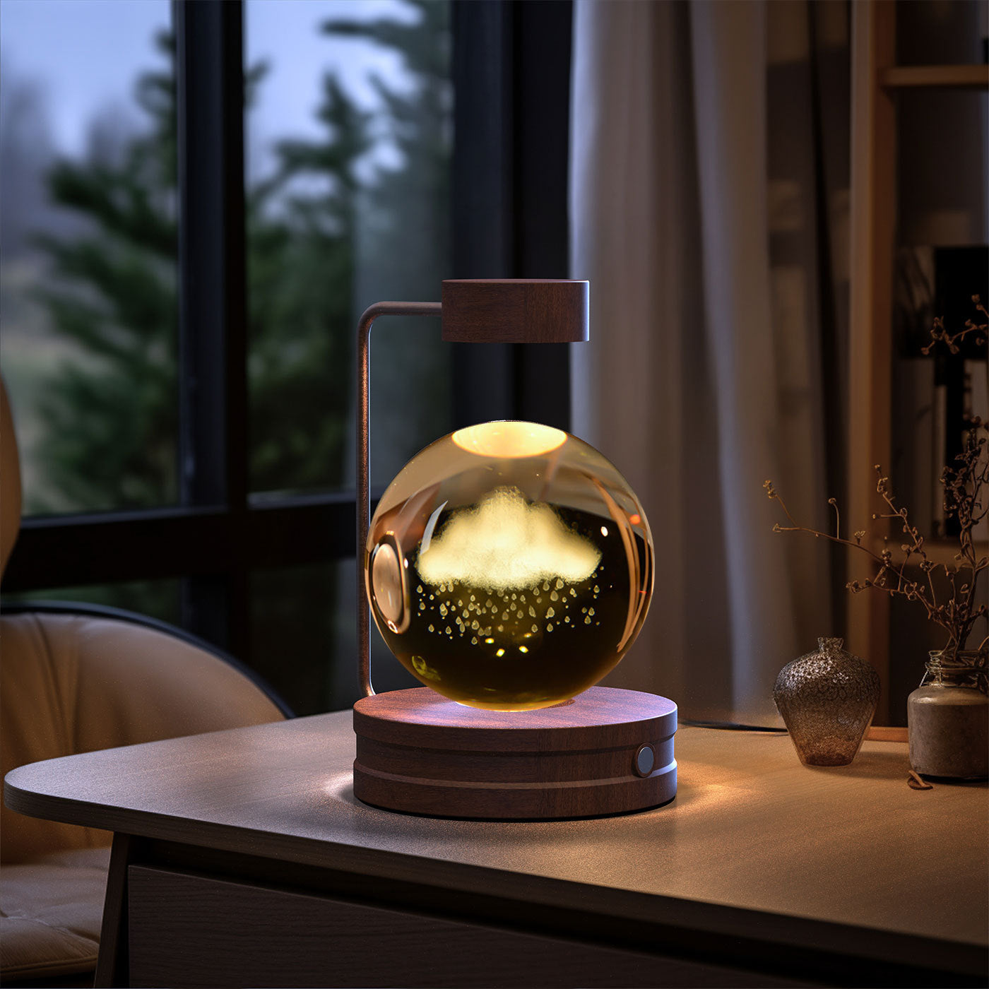 Crystal Ball Cosmic Indoor Night Light USB Power  Bedside Light