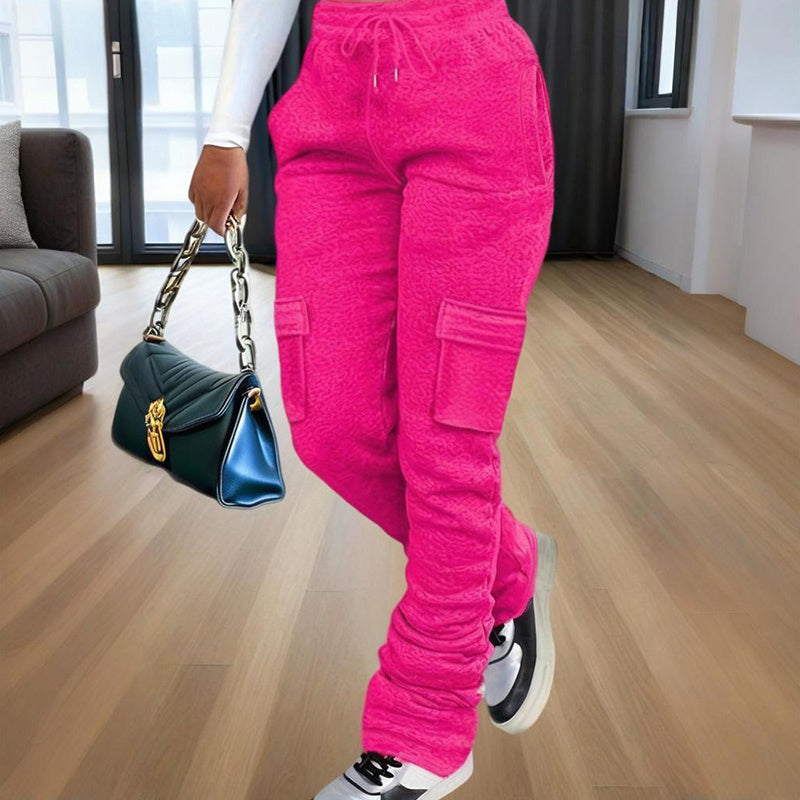 Women's Stretchy Drawstring Dual Pockets Casual Sweats
