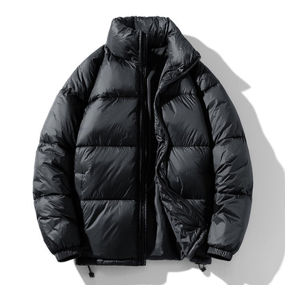 Pine Solid Color Stand Collar Winter Men's Cotton Jacket Fashionable Jacket