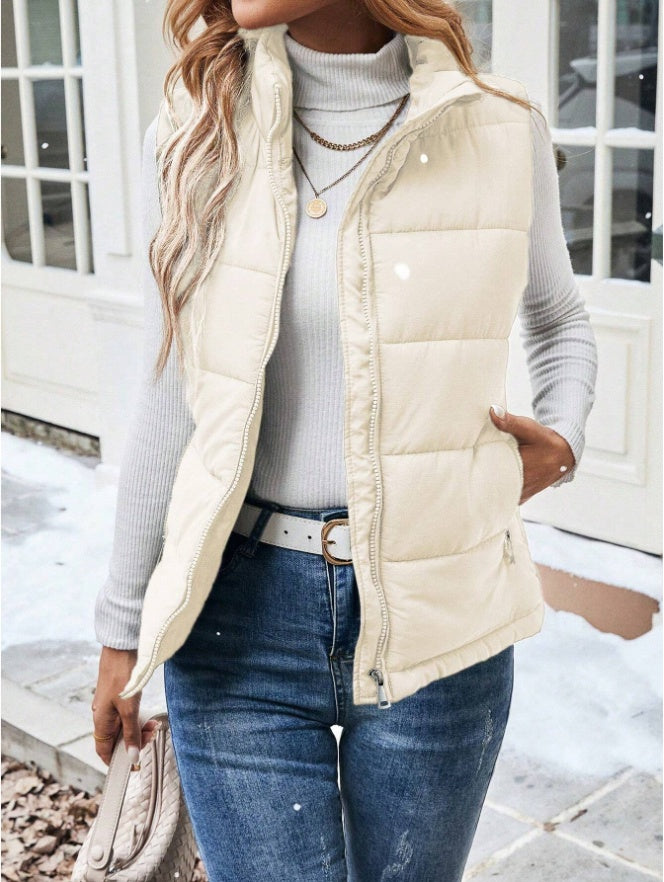 Women's Collar Padded Puffer Vest