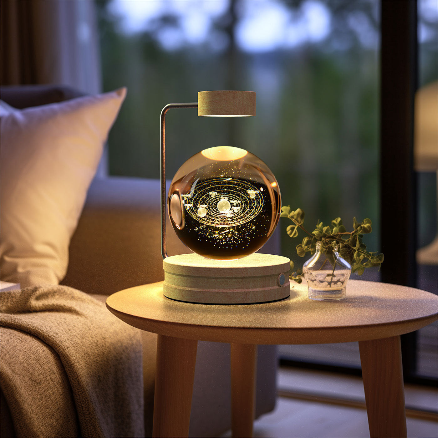 Crystal Ball Cosmic Indoor Night Light USB Power  Bedside Light