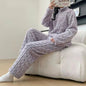 Autumn And Winter New Twist Zipper Couple Fleece-lined Thick Coral