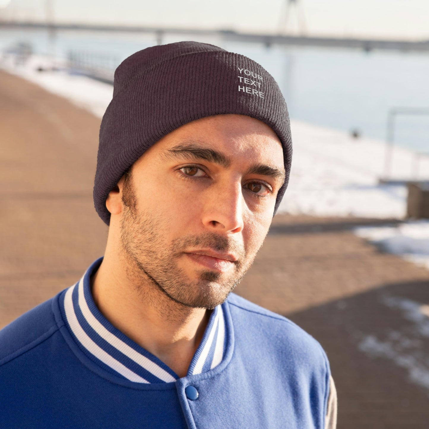 Personalized Knit Beanie, Custom Knit Beanie, With Your Own Text,