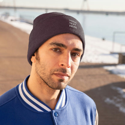 Personalized Knit Beanie, Custom Knit Beanie, With Your Own Text,