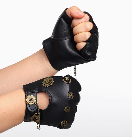 Steampunk Retro Gloves Gear Chain
