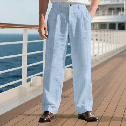 Simple Vertical Straight Men's Casual Pants