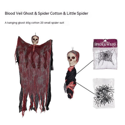 Halloween Hanging Ghost Pendant Dyed Blood Horror Skull Pendants For