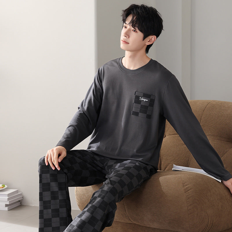 New Cotton Long Sleeve Full Cotton Casual Pajamas